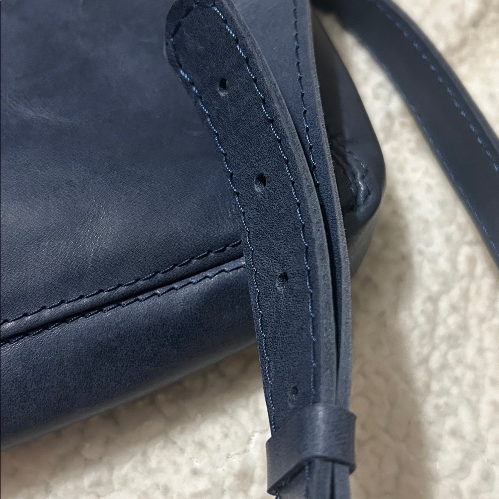 Blue Vegan Leather Crossbody Bag - Picture 5 of 13